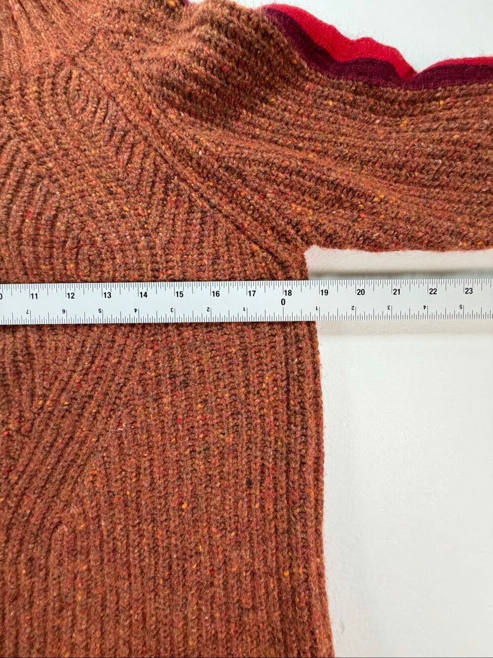 Krimson Klover Snowcat 1/4 Zip Sweater Size Medium Merino Alpaca Rust Stripe Ski - Picture 7 of 11
